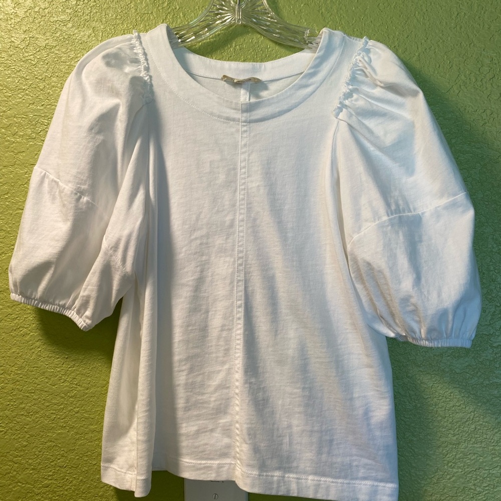Madewell White Puff Sleeve Blouse